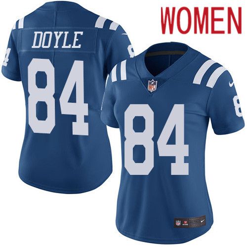 Women Indianapolis Colts 84 Jack Doyle Nike Royal Blue Rush Limited NFL Jersey